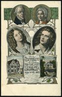 Weimar 1905 (9.5.) Jubil.-Color-Ak.: 100. Todestag Schillers = Eltern Schiller, Schiller U. Ehefrau, Schillerhaus, Schil - Escritores