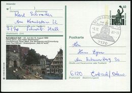 7170 SCHWÄBISCH HALL 1/ Stadt Der/ Freilichtspiele 1989 (6.12.) HWSt (Freitreppe = Bühne!) Orts- U. Motivgl. BiP 60 Pf.  - Schriftsteller
