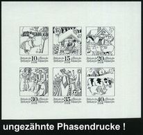 D.D.R. 1974 Russische Volksmärchen "Zwitscher Hin, Zwitscher Her",  5   U N G E Z .  Kleinbogen Als  P H A S E N D R U C - Schrijvers