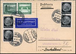 ÖSTERREICH 1937 (13.5.) Seltener SSt: WIEN-PRATER/ MÄRCHENREICH LILIPUTANIEN 3x Auf Frankatur Deutsches Reich + 1K: 1 WI - Circus