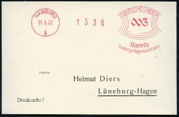 HAMBURG/ 8/ Harefa/ Hamburger Regenmäntelfabrik 1927 (21.5.) AFS Auf Drs.-Karte (Dü.E-1BAm, Gr. Zähnlnr.!) - METEOROLOGI - Climat & Météorologie
