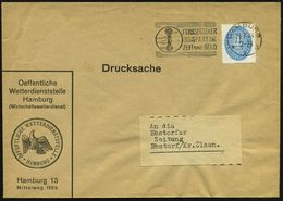 Hamburg 1933 (23.7.) Dienst-Bf: Oeffentl. Wetterdienststelle/ (Wirtschaftswetterdienst)/..Hamburg 13 (preuss. Wappenadle - Climat & Météorologie