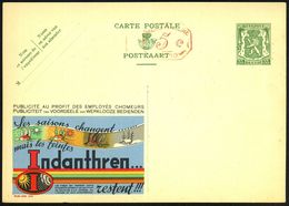 BELGIEN 1938 5 C./35 C. Provis. Reklame-P, Löwe, Grün: Les Saisons Changent../Indanthren.. (Logo: Sonne, Regenwolke U. D - Clima & Meteorología