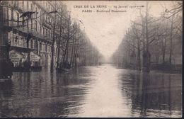 FRANKREICH 1910 (Jan./Febr.) 2 Verschiedene S/w.-Foto-Ak.: PARIS/CRUE DE LA SEINE.. Boulevard Haussmann Bzw. Blvd. De La - Climate & Meteorology