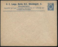 Berlin 1888 "Neue Berliner Omnibus- & Packerfahrt AG" StPU 3 Pf. Ziffer, Blau: H.E. Lange.. Bautischlerei/..Lager Patent - Zonder Classificatie