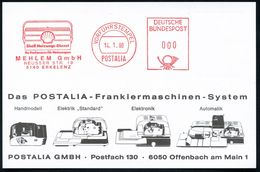 5140 ERKELENZ 1980 (14.1.) AFS: VORFÜHRSTEMPEL/POSTALIA/Shell Heizungs-Dienst/..MEHLEM GmbH (Werkzeugkasten Shell-Repara - Ohne Zuordnung