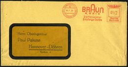 FRANKFURT (MAIN)/ 6/ SDDH/ BRAUN/ RADIO/ Plattenspieler.. 1939 (Juli) AFS (typischer Firmen-Schriftzug = Logo) Klar Gest - Muziek