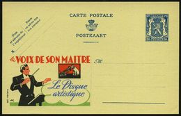 BELGIEN 1941 50 C. Reklame-P., Blau: La VOIX DE SON MAITRE/Le Disque.. = Hund = "His Master's Voice"-Schallplatten (Hund - Musik