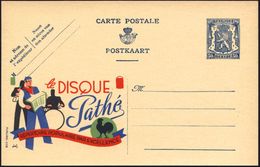 BELGIEN 1941 50 C. Reklame-P Löwe, Blau: Le DISQUE/Pathé/ REPERTOIRE POPULAIRE.. (Logo Pathé: Hahn) U. Akkordeon-, Saxop - Muziek