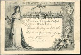 FUERTH I.B./ Sängerfestplatz 1898 (17.7.) Seltener SSt Klar Auf Passender S/w.-Sonder-Ak.: IX. Fränk. Sängerbundesfest ( - Musique