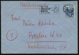 SCHWEIZ 1949 (10.6.) MWSt.: BERN 1/VIII. EIDG./ JODLERFEST.. (Jodler In Tracht) Klar Gest. Ausl.-Bf.  (mit Inhalt) - LIE - Musica