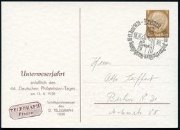 Bremen/ Allgem.Postwertzeichen-Ausstellung 1938 (10.6.) SSt = Bremer Roland , Passende PP 3 Pf. Hindenbg., Braun: Unterw - Muziek