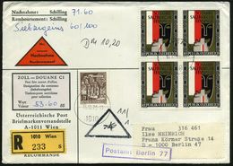 ÖSTERREICH 1960 (16.12.) 3,50 S. "50 Jahre Salzburger Festspiele", 4er-Block U.a. + RZ: 1010 Wien / S = Sammlerservice,  - Musik
