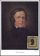 B.R.D. 1956 (28.7.) 10 Pf. Robert Schumann, EF , Schumann-ET-SSt. (BONN) Auf Ersttags-Maximum-Kt.  (Mi.234 EF) - KOMPONI - Música