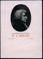 BÖHMEN & MÄREN 1941 (21.11.) "150. Todestag Mozart", Kompl. Satz + Zierfelder (roter Viktoria-SSt) Mozart-Gedenk-Faltbla - Music