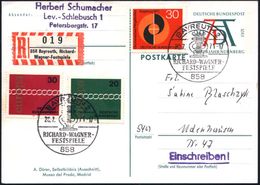 858 BAYREUTH2/ RICHARD-WAGNER-/ FESTSPIELE 1971 (20.7.) SSt + Sonder-RZ: 858 Bayreuth, Richard-/Wagner-Festspiele (NEZ N - Musik