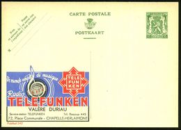 BELGIEN 1935 35 C. Reklame-P Löwe, Grün: Un Monde..de Musique/Radio/TELEFUNKEN/ VALERIE DURIAU..CHAPELLE-HERLAI-MONT (Lo - Music
