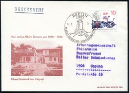 1085 BERLIN/ ALBERT EINSTEIN/ 100.GEBURTSTAG 1979 (14.3.) SSt = Einstein-Turm (= Observatorium) Auf EF 10 Pf. Sojus 31 M - Nobelprijs