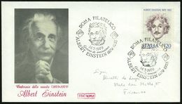 ITALIEN 1979 (14.3.) 120 L. "100. Geburtstag Albert Einstein", EF + ET-SSt. (ROMA), Inl.-FDC-SU.  (Mi.1647 EF) - NOBELPR - Nobelpreisträger