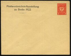 Berlin 1922 PU 3 Mk. Gewerbeschau Mnch., Rot: Postwertzeichen-Ausstellung Zu Berlin 1922 , Ungebr. (ME.PU 63/D 1) - - Filatelistische Tentoonstellingen