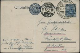 FRANKFURTA-M/ IBANA/ I.INTERN.BRIEFMARKEN-ANSICHTSK.u.NOTGELD-AUSSTELLUNG 1921 (24.3.) Seltener SSt Klar Auf Color-Sonde - Briefmarkenausstellungen