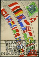 ÖSTERREICH 1933 (Juni) PP 10 Gr. Ussing, Braun: WIPA/INTERNAT./PHILAT./EXHIBITION = Europ. Flaggen, Deutsche Flagge Noch - Briefmarkenausstellungen