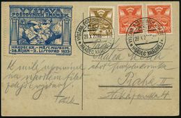 TSCHECHOSLOWAKEI 1922 (28.10.) SSt.: HRADEC KRALOVE 1/VYSTAVA POSTOWNICH ZNAMEK (= KÖNIGGRÄZ, BRIEFM.AUSSTELLUNG) 2x (1x - Briefmarkenausstellungen