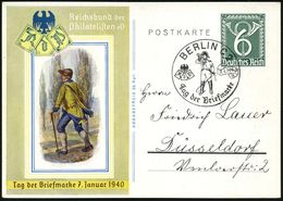 BERLIN C 2/ A/ Tag Der Briefmarke 1940 (7.1) SSt (Postillon Etc.) Auf Passender Sonder-P 6 Pf. Posthorn, Grün: Tag Der B - Giornata Del Francobollo