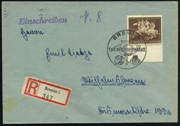 BREMEN/ TAG DER BRIEFMARKE 1942 (11.1.) SSt (Posthorn Etc. Auf EF 42 Pf. Amazonen (Mi. 780 EF + 15,- EUR) + RZ: Bremen 1 - Giornata Del Francobollo