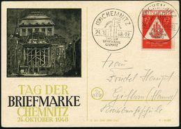 (10b) CHEMNITZ/ IM AUFBAU VORAN!/ TAG DER/ BRIEFMARKE 1948 (24.10.) SSt Auf EF 12 + 3 Pf. Tag Der Briefmarke (Mi. 228 EF - Tag Der Briefmarke