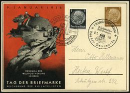 FRANKFURT (MAIN)/ RdPh/ Tag Der Briefmarke 1938 (9.1.) SSt + 2. SSt.: FRANKFURT (MAIN)/SDDH/Werbeausstellung/ Zum Tag De - Dag Van De Postzegel