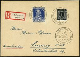 (10b) LEIPZIG C 1/ TAG DER BRIEFMARKE 1947 (2.11.) SSt = Brieftaube, 3x Auf 75 Pf. Heinr. V. Stephan U.a. (Mi.964 Etc.)  - Día Del Sello