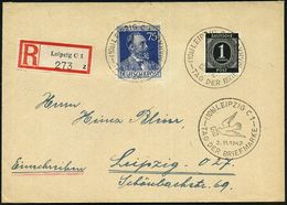 (10b) LEIPZIG C 1/ TAG DER BRIEFMARKE 1947 (2.11.) SSt = Brieftaube, 3x Auf 75 Pf. Heinr. V. Stephan U.a. (Mi.964 Etc.)  - Dag Van De Postzegel