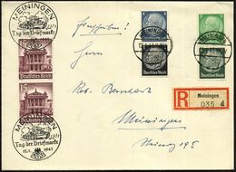 MEININGEN/ Tag Der Briefmarke 1941 (12.1.) SSt = Panzer II Auf Paar 15 + 10 Pf. WHW (Mi.2x 757 U.a.,+ 18.- EUR) + 1K-Ste - Giornata Del Francobollo