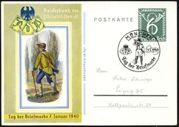 MÜNCHEN/ HDB/ Tag Der Briefmarke 1940 (7.1.) SSt = Postillon Auf Passender P 6 Pf. Posthorn, Grün: Tag Der Briefmarke =  - Día Del Sello