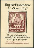 MÜNSTER (WESTF)/ TAG DER BRIEFMARKE 1947 (26.10.) SSt = Brieftaube Auf Amtl. P 12 Arbeiter + Zudruck: Tag Der Briefmarke - Dag Van De Postzegel