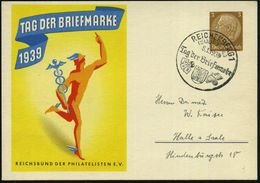 REICHENBERG 1/ (SUDETENL)/ Tag Der Briefmarke 1939 (8.1.) SSt Auf Sonder-P 3 Pf. Hindenbg. , Braun: TAG DER BRIEFMARKE 1 - Día Del Sello