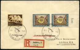 SALZBURG/ TAG DER BRIEFMARKE/ GDS 1943 (10.1.) SSt = Merkurkopf Auf 6 + 24 Pf. Tag Der Briefmarke (Mi.828 U.a.) + RZ: Sa - Dag Van De Postzegel