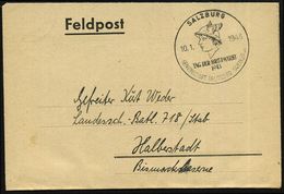 SALZBURG/ TAG DER BRIEFMARKE/ GDS 1943 (10.1.) SSt = Merkurkopf (mit Flügelhelm) Klar Auf Feldpost-Bf., War Eigentlich U - Día Del Sello