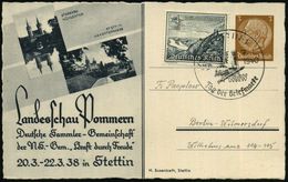 STETTIN 1/ WHW/ Tag Der Briefmarke 1940 (7.1.) SSt Auf PP 3 Pf. Hindenbg., Braun: Landesschau Pommern "DSG"/"KdF" Mit 2  - Día Del Sello