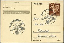 STOLP (POM)/ TAG DER BRIEFMARKE 1942 (11.1.) Seltener SSt (Posthorn, KdF-Logo Etc.) Klar Gest. Inl.-Kt. (Bo.15 = Seltene - Journée Du Timbre