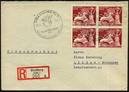 STRASSBURG (ELS)/ TAG DER BRIEFMARKE/ GDS 1943 (10.1.) SSt = Merkurkopf (mit Flügelhelm) 2x Auf MeF Goldschmiedekunst +  - Dag Van De Postzegel