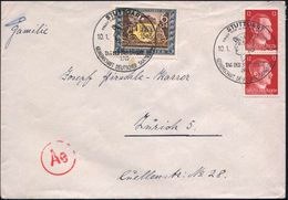 STUTTGART/ SDA/ TAG DER BRIEFMARKE/ GDS 1943 (10.1.) SSt = Merkurkopf 2x A. 6 + 24 Pf. Tag D. Briefmarke (Mi.826 U.a.) + - Giornata Del Francobollo