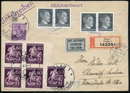 BÖHMEN & MÄHREN 1943 (13.1.) SSt (Posthorn) 3x Auf 5x 60 H. Tag D. Briefmarke (Postreiter) Dabei 1x 4er-Block U.a. (Hitl - Giornata Del Francobollo