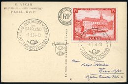 SAAR 1954 (9.5.) 15 F. "Tag Der Briefmarke", EF (Kutsche, Omnibus) + SSt.: ST. INGBERT/TAG DER BRIEFMARKE, Bedarfs- Ausl - Giornata Del Francobollo