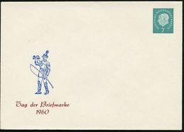 BERLIN 1960 PU 7 Pf. Heuss III, Bl.grün: Tag Der Briefmarke 1960 (Postillon) Ungebr. (Mi.PU 21/2) - - Dag Van De Postzegel