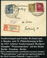 BERLIN/ POTSDAM/ SCHIFFSPOST/ D.WINTERMÄRCHEN/ 33.DEUTSCHER PHILATELISTENTAG 1927 (23.5.) Seltener SSt = Bord-Postamt Da - Filatelistische Tentoonstellingen