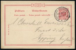 DRESDEN/ XI.DEUTSCHER PHILATEL.-TAG 1899 (23.7.) SSt Klar Auf Ausl.-P 10 Pf. Adler, Rot (Mi.P 37) Klar Gest. Bedarfs-Aus - Filatelistische Tentoonstellingen