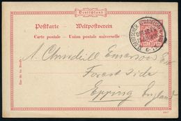 DRESDEN/ XI.DEUTSCHER PHILATEL.-TAG 1899 (23.7.) SSt Klar Auf Ausl.-P 10 Pf. Adler, Rot (Mi.P 37) Klar Gest. Bedarfs-Aus - Briefmarkenausstellungen