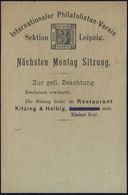 LEIPZIG 1907 PP 3 Pf./2 Pf. Germania: Internat. Philatelisten-Verein, Sektion Leipzig.. = Sahsen Nr.1 "3 Pf." , Rs. Korr - Briefmarken Auf Briefmarken